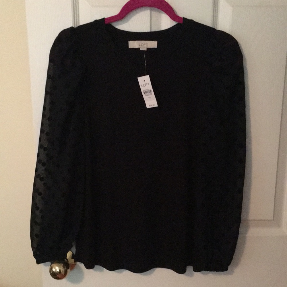 XS Black Loft Top NWT